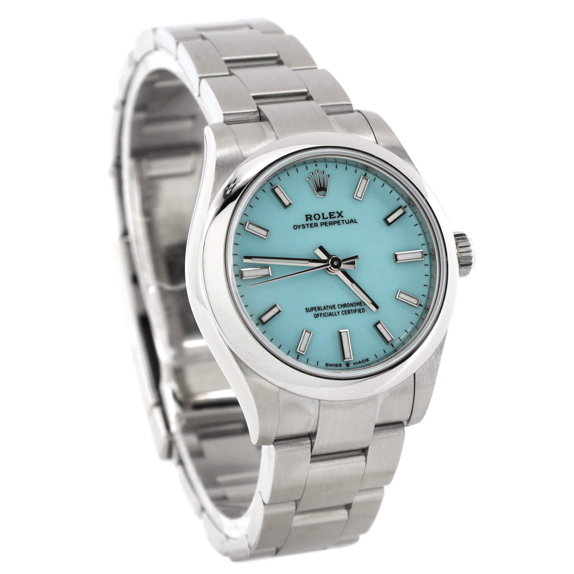 Oyster Perpetual Automatic Watch Stainless Steel with Tiffany Blue Dial 31
