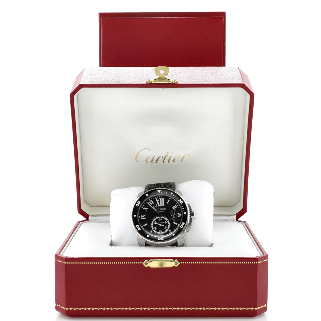 Calibre de Cartier Automatic Watch Stainless Steel and Rubber with Ceramic 42