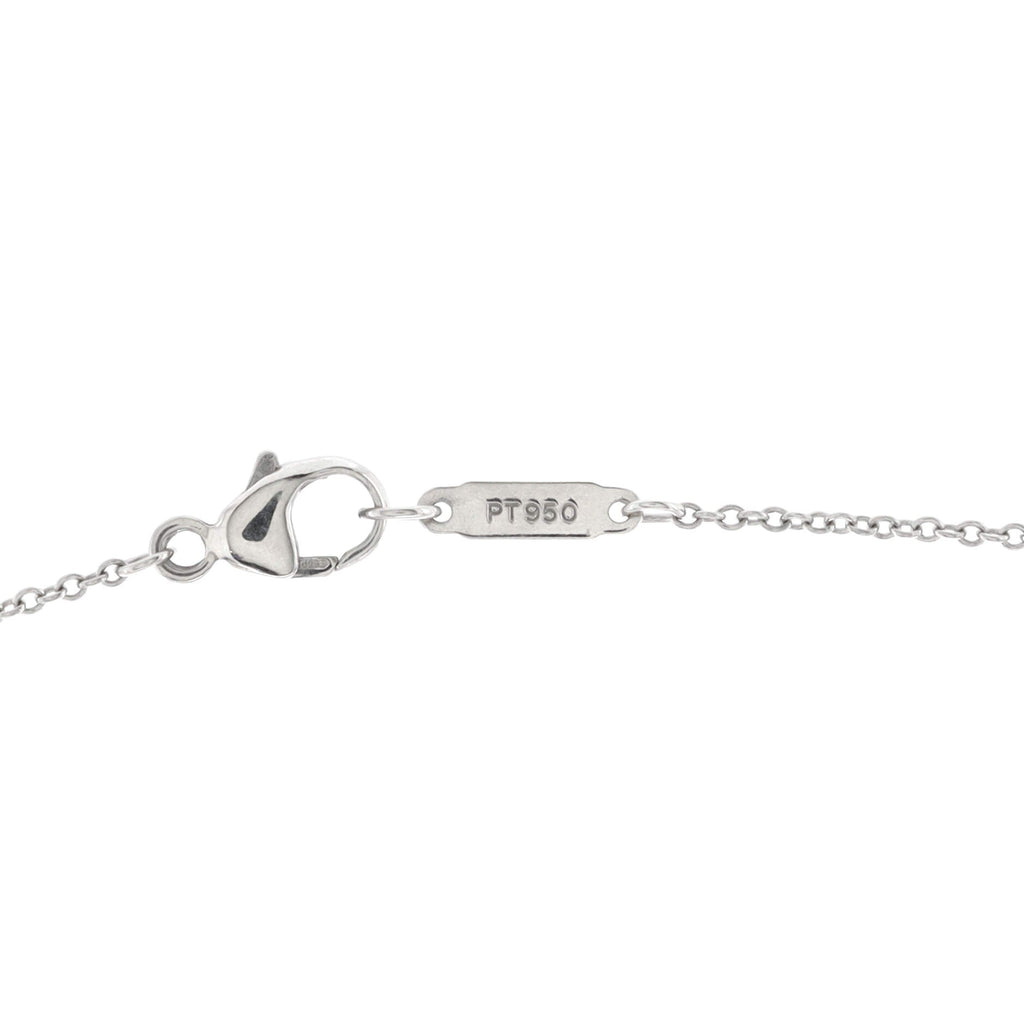 Jazz Graduated Drop Pendant Necklace Platinum with Diamonds and Pink Sapphire