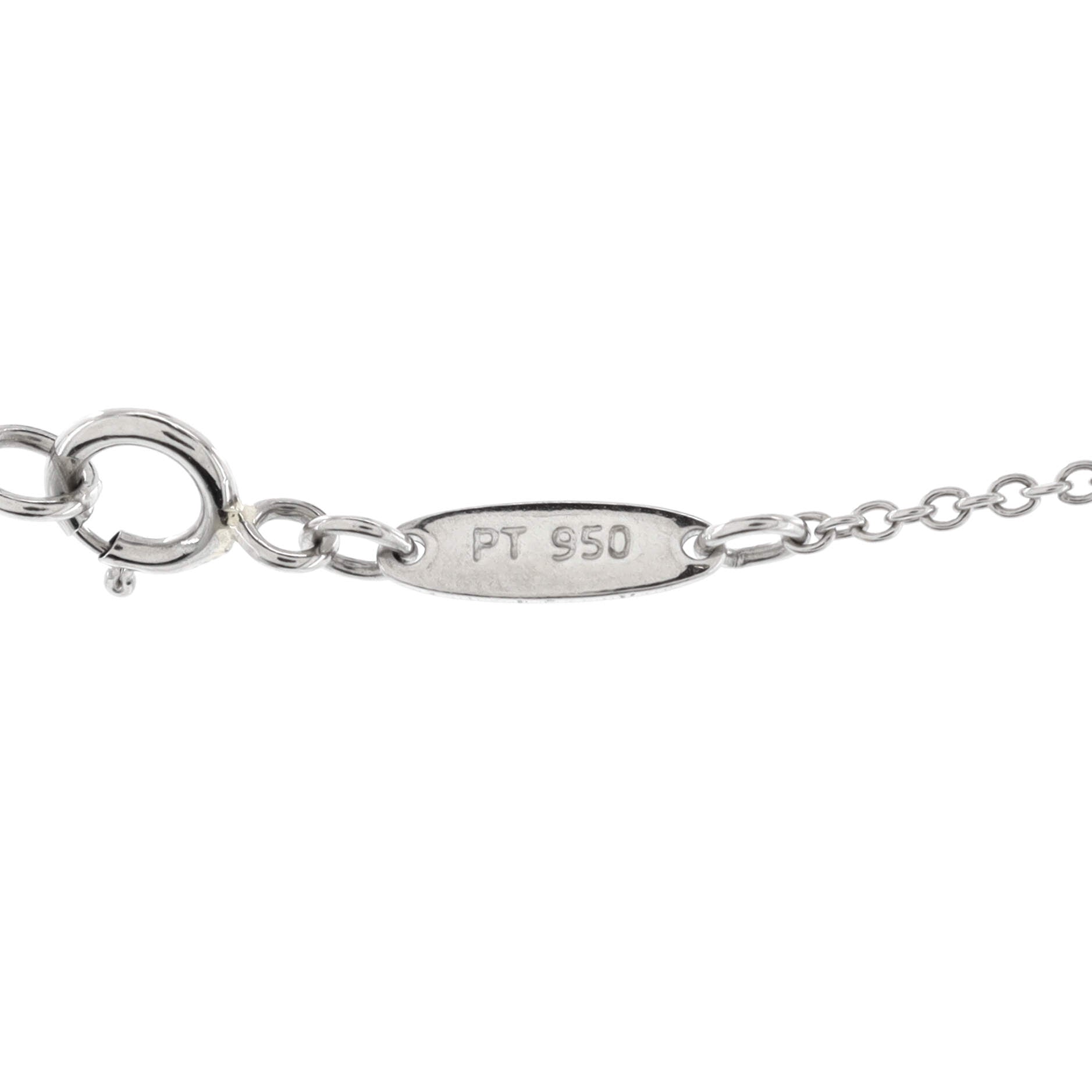 Elsa Peretti Teardrop Pendant Necklace Platinum with Diamonds Small