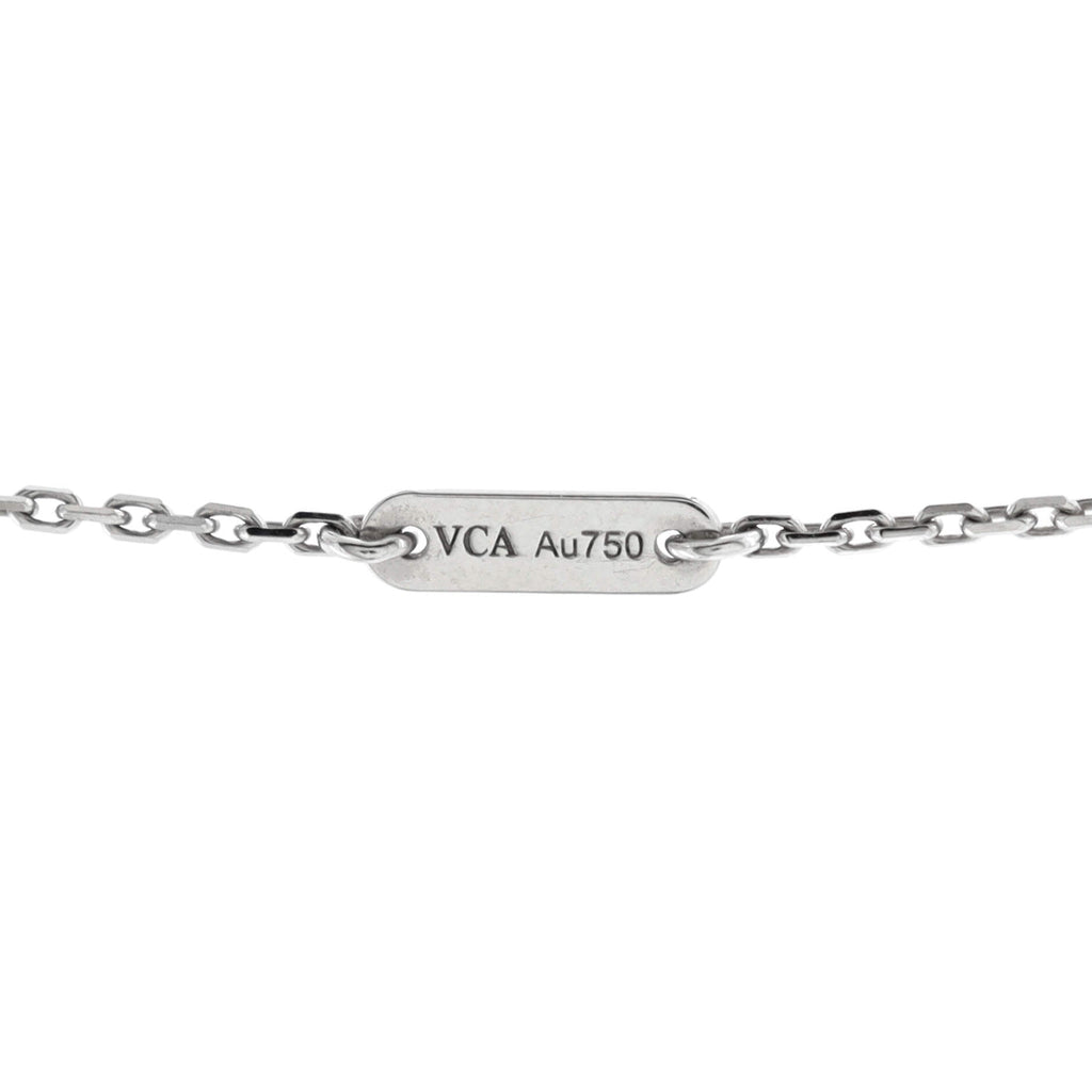 Sweet Alhambra Butterfly Pendant Necklace 18K White Gold with Turquoise