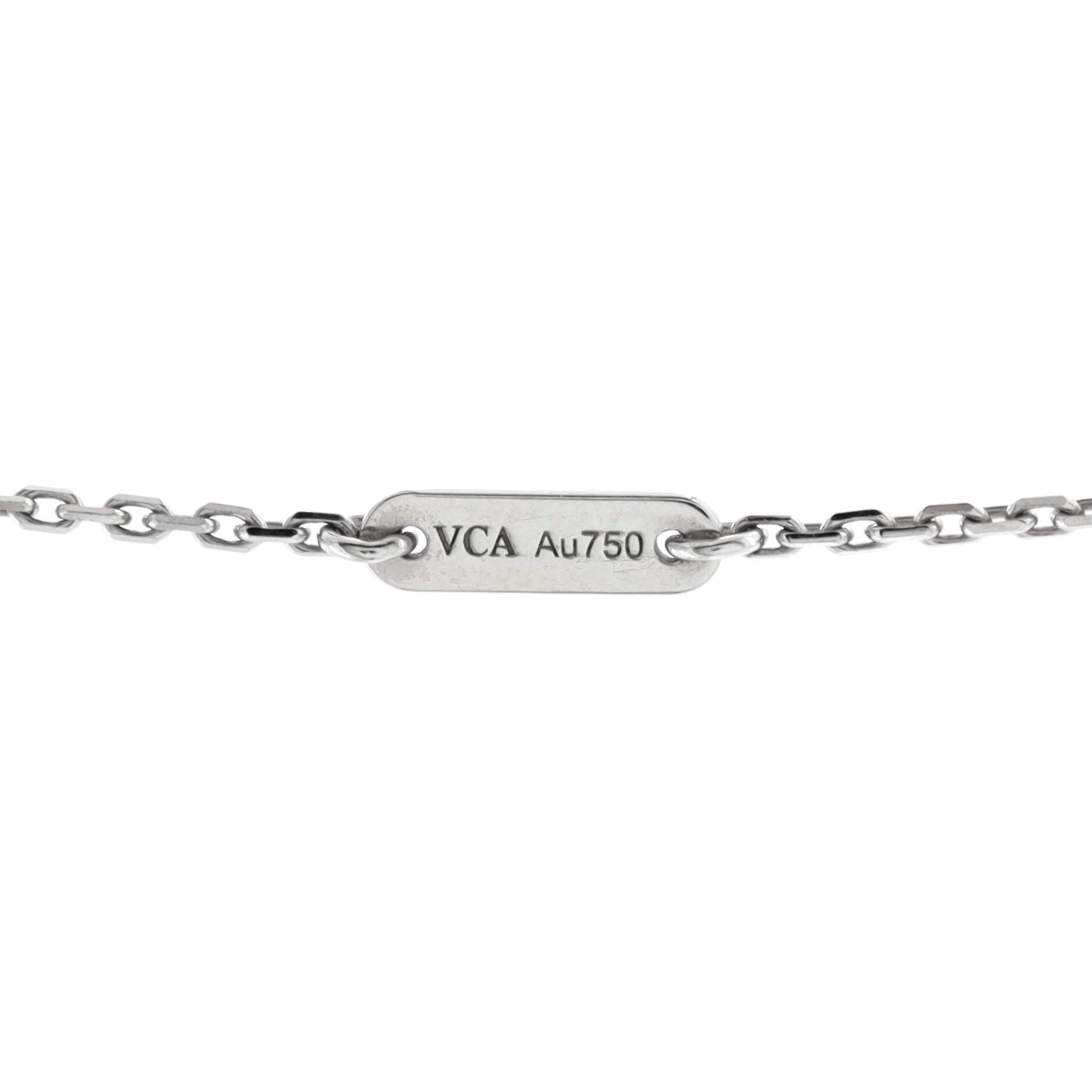 Sweet Alhambra Butterfly Pendant Necklace 18K White Gold with Turquoise