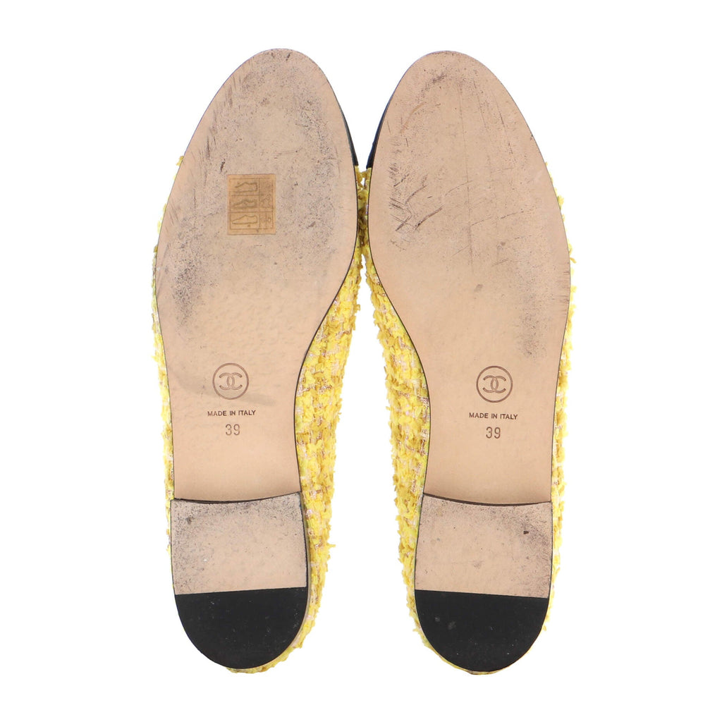 Women's CC Cap Toe Bow Ballerina Flats Tweed with Grosgrain