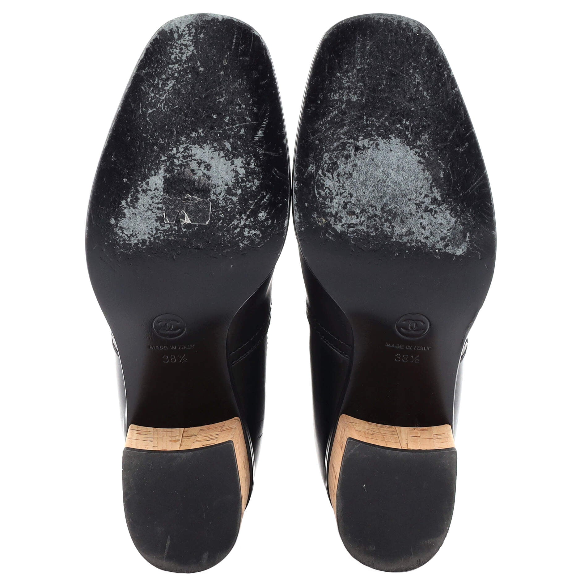 Women's CC Cap Toe Ankle Boots Leather with Patent and Cork