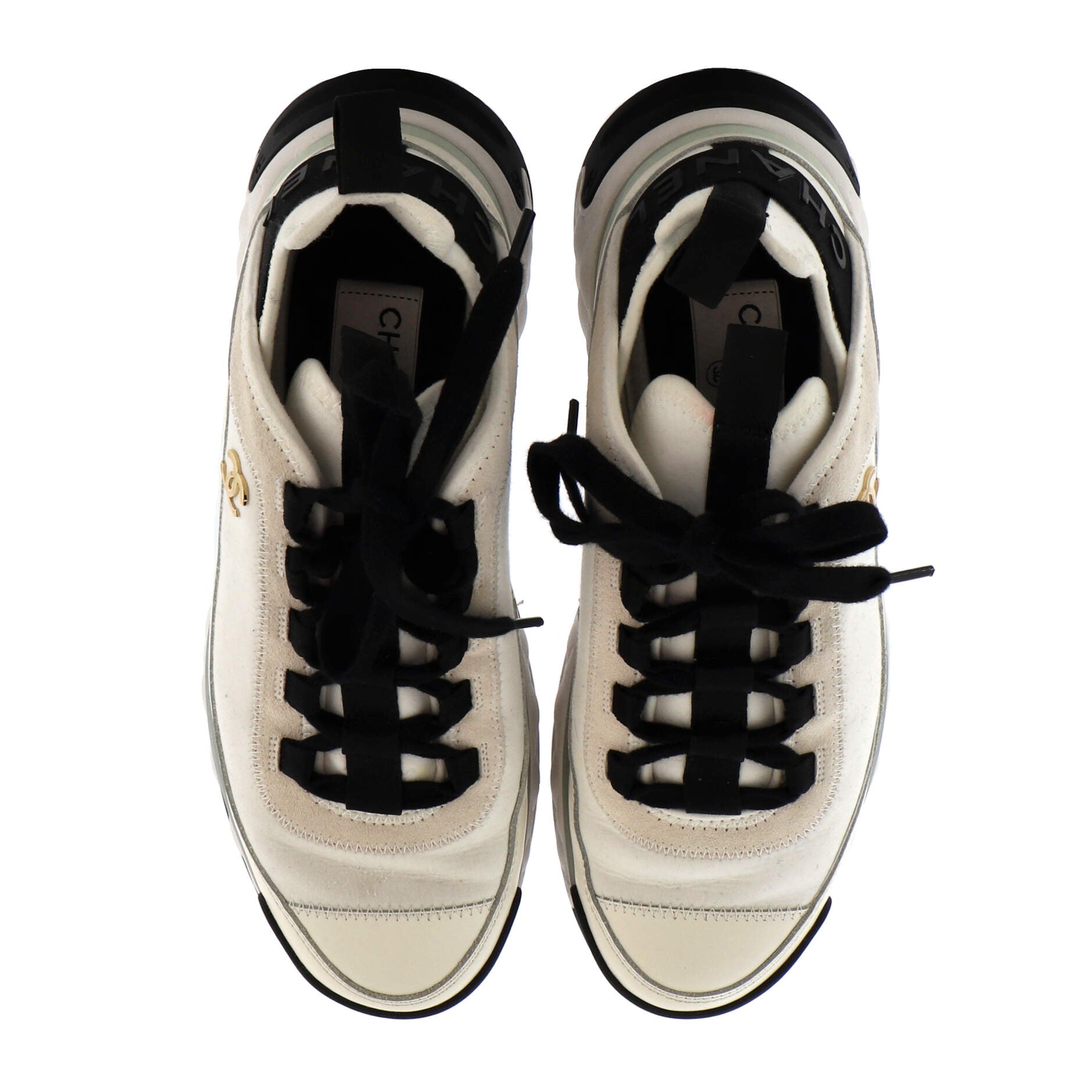Women's CC Cap Toe Logo Sneakers Suede and Mixed Fibers