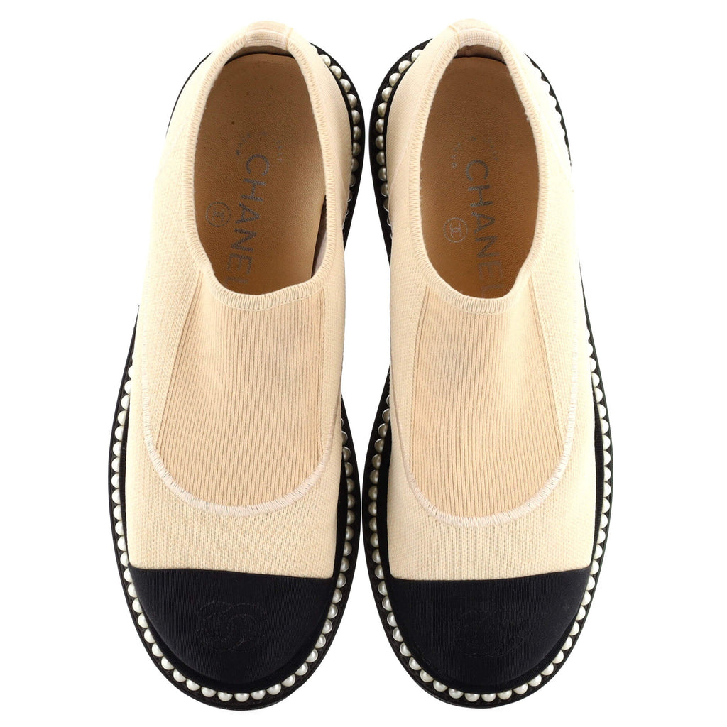 Women's CC Cap Toe Pearl Slip-On Sneakers Knit Fabric