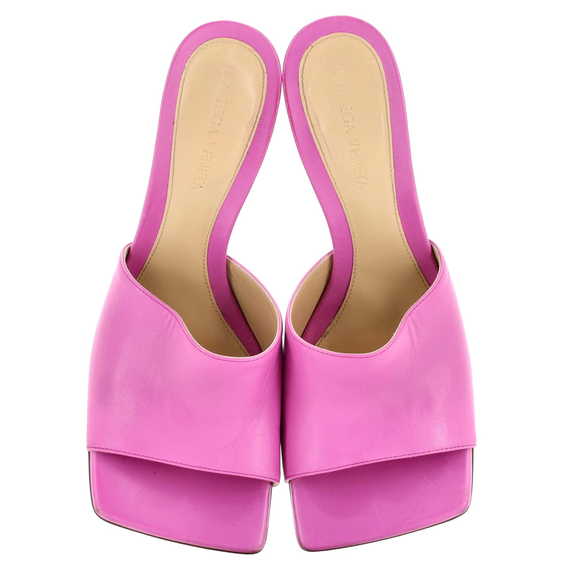 Women's Stretch Mule Heeled Sandals Leather