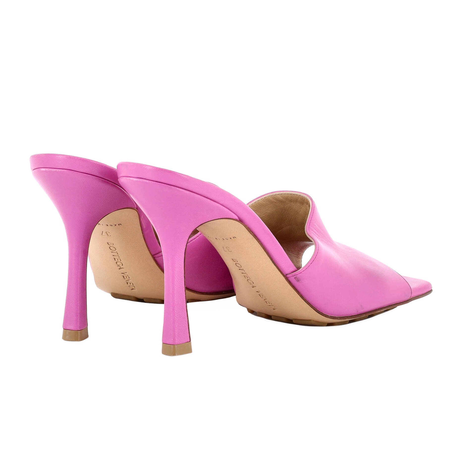 Women's Stretch Mule Heeled Sandals Leather