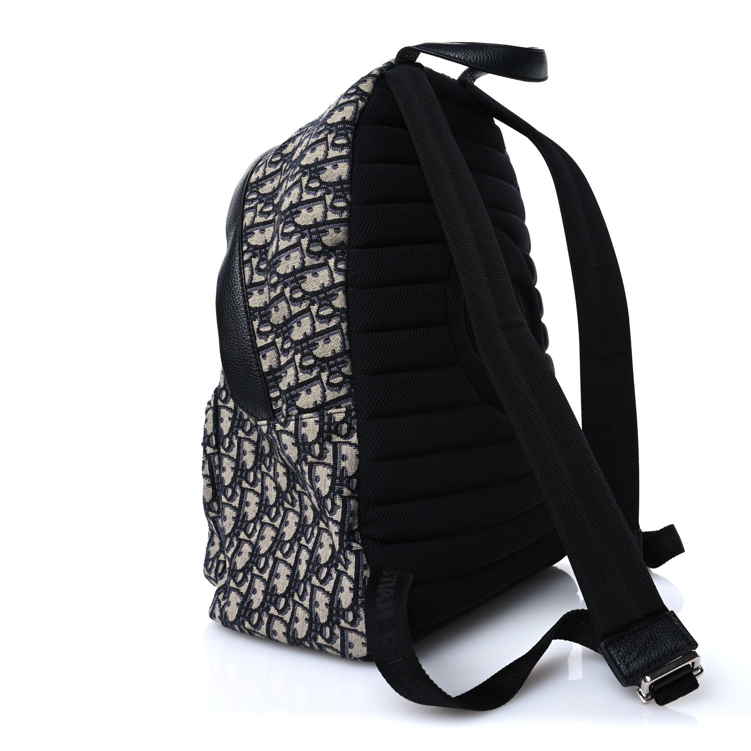 Oblique Calfskin Rider Backpack Beige Black