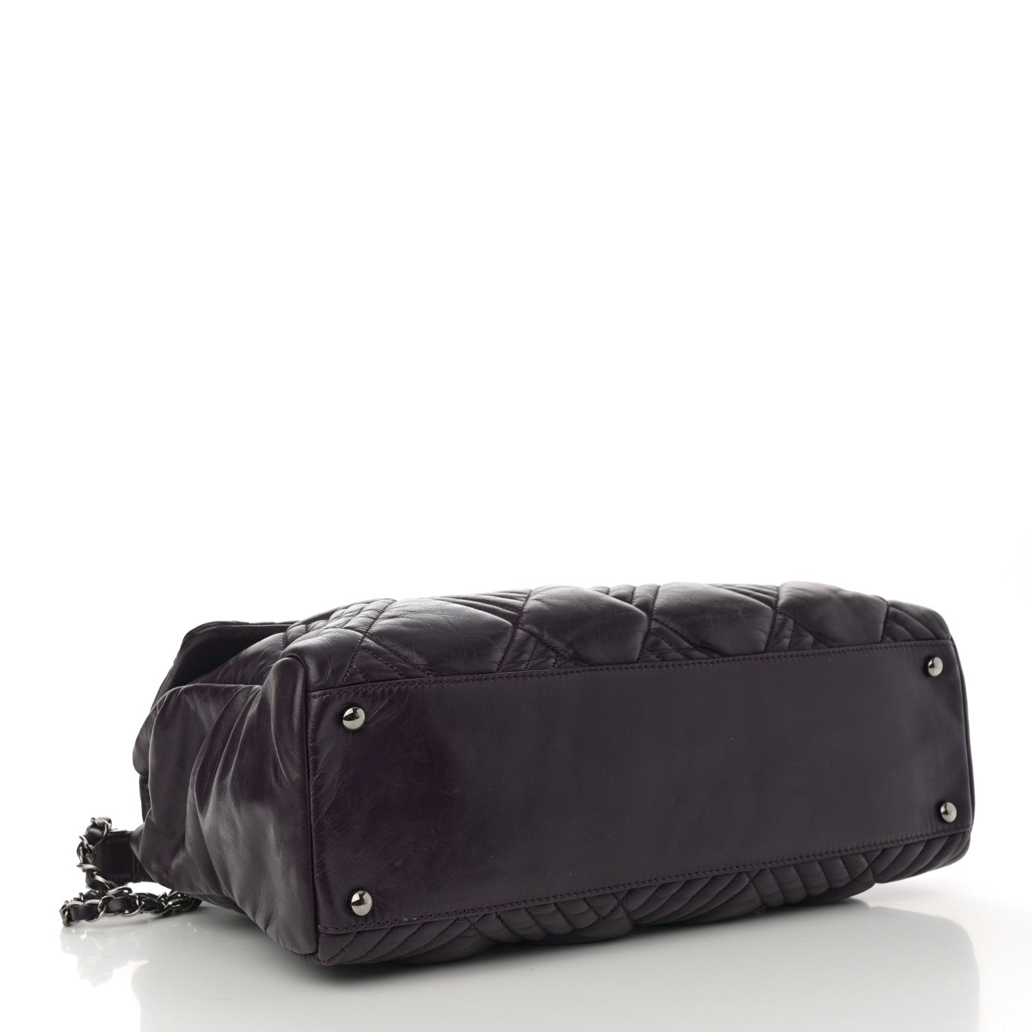 Lambskin In And Out XL Maxi Flap Dark Purple
