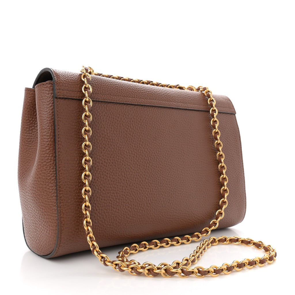 Small Classic Grain Calfskin Medium Lily Flap Oak