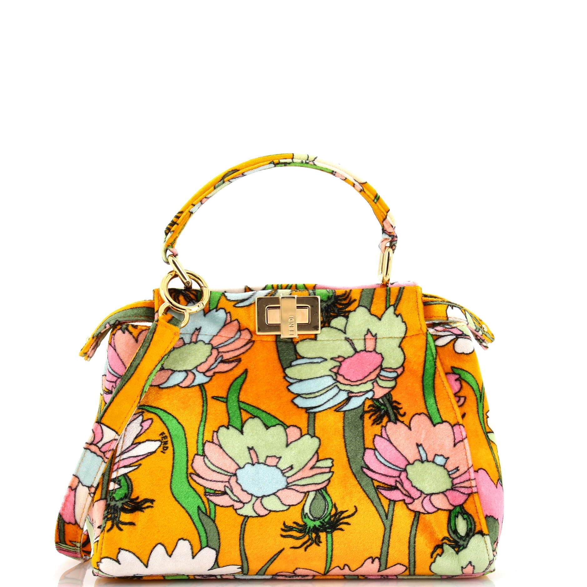Peekaboo Bag Printed Velvet Mini