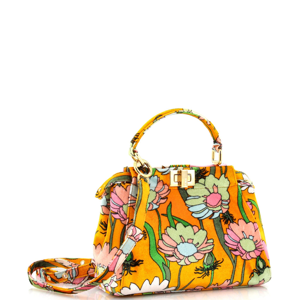 Peekaboo Bag Printed Velvet Mini