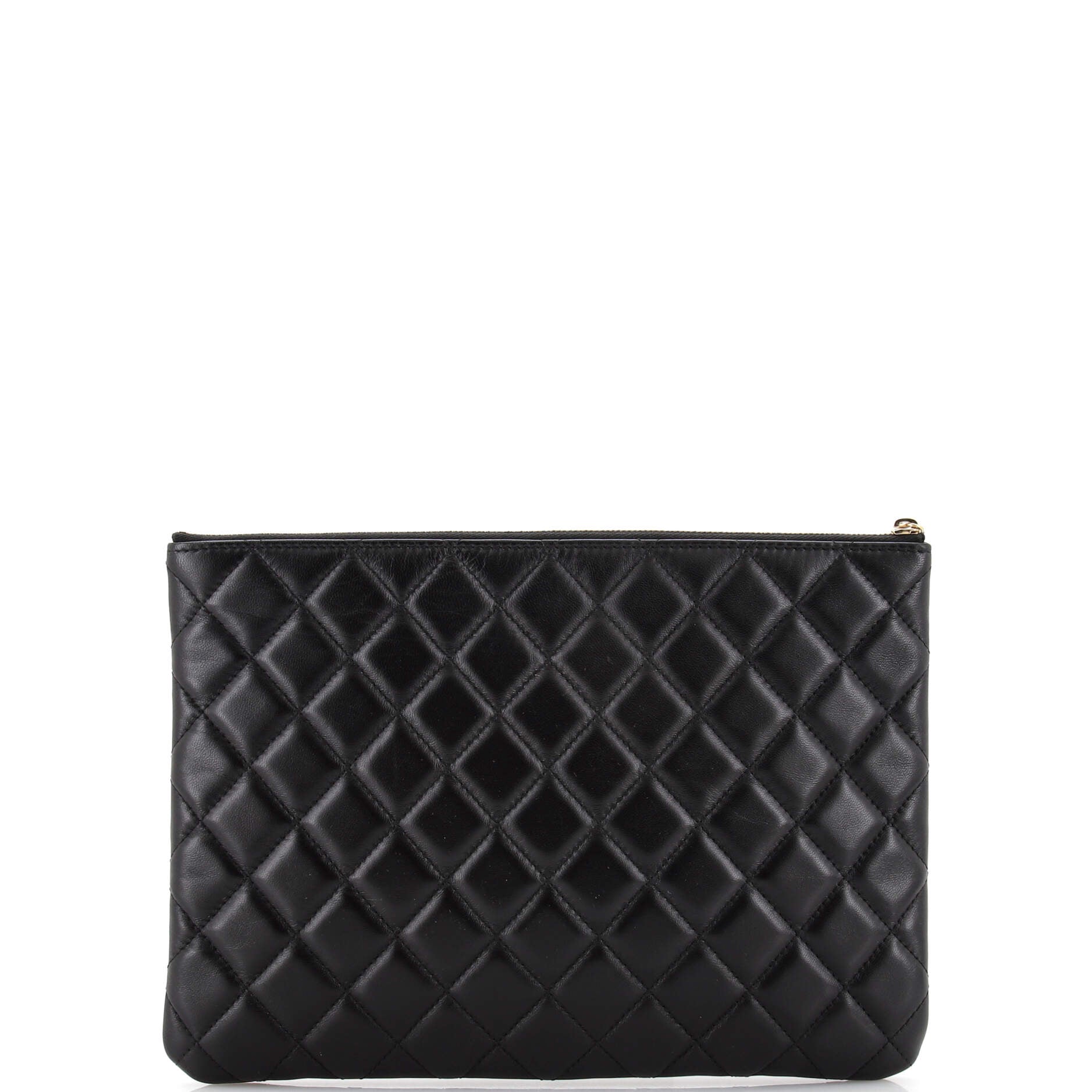 Camellia O Case Clutch Quilted Lambskin Medium