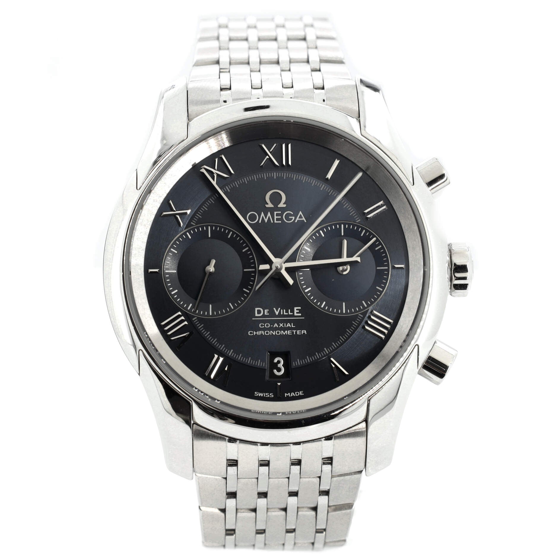 De Ville Hour Vision Co-Axial Chronometer Chronograph Automatic Watch Stainless Steel 42