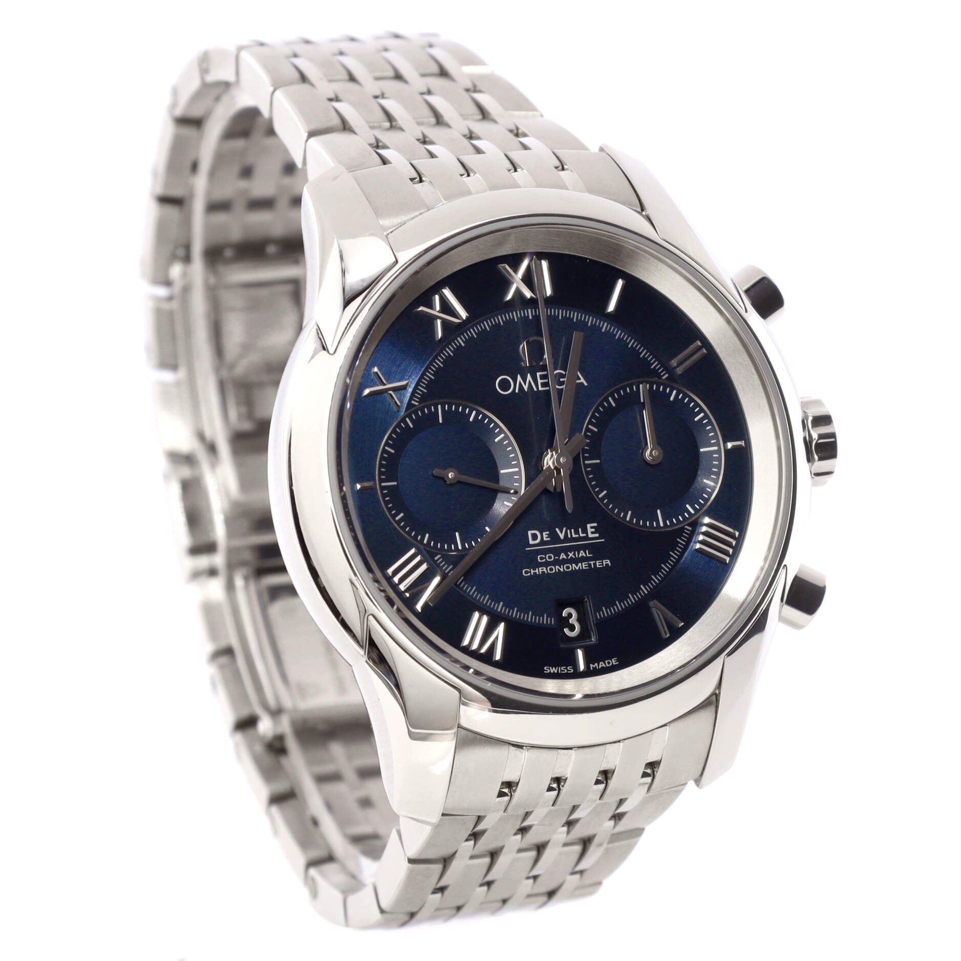De Ville Hour Vision Co-Axial Chronometer Chronograph Automatic Watch Stainless Steel 42
