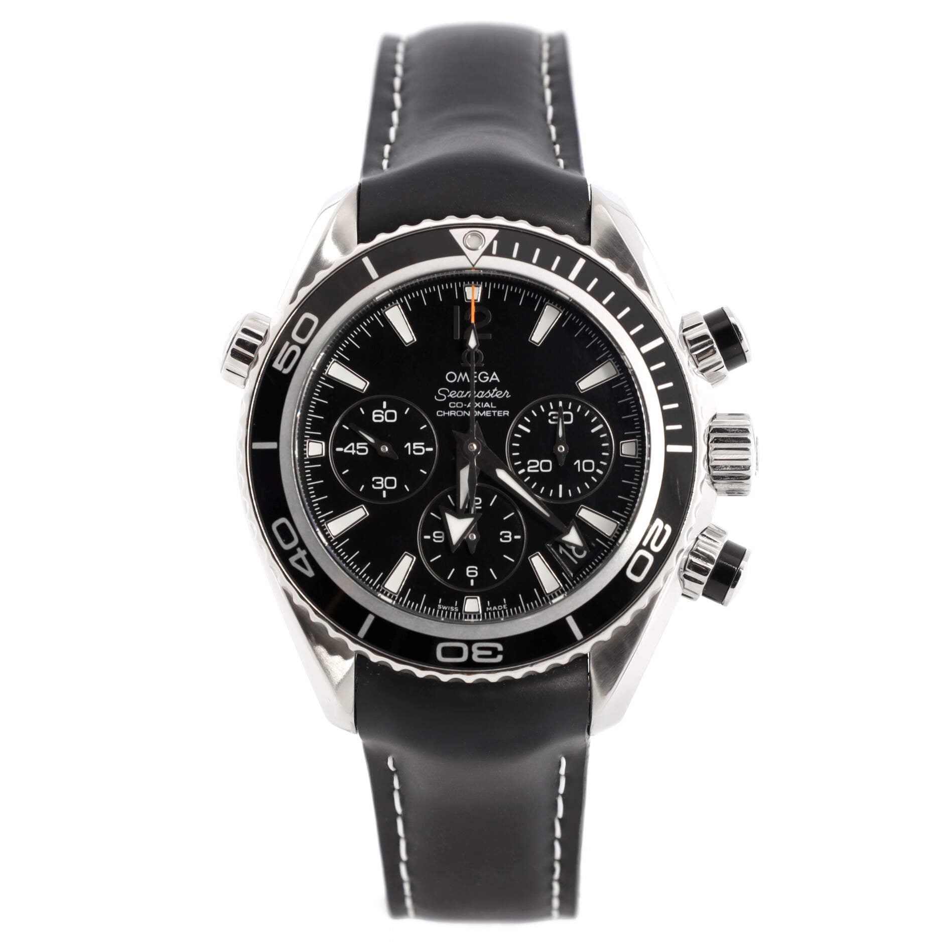 Seamaster Planet Ocean 600M Co-Axial Chronometer Chronograph Automatic Watch Stainless Steel and Rubber 38