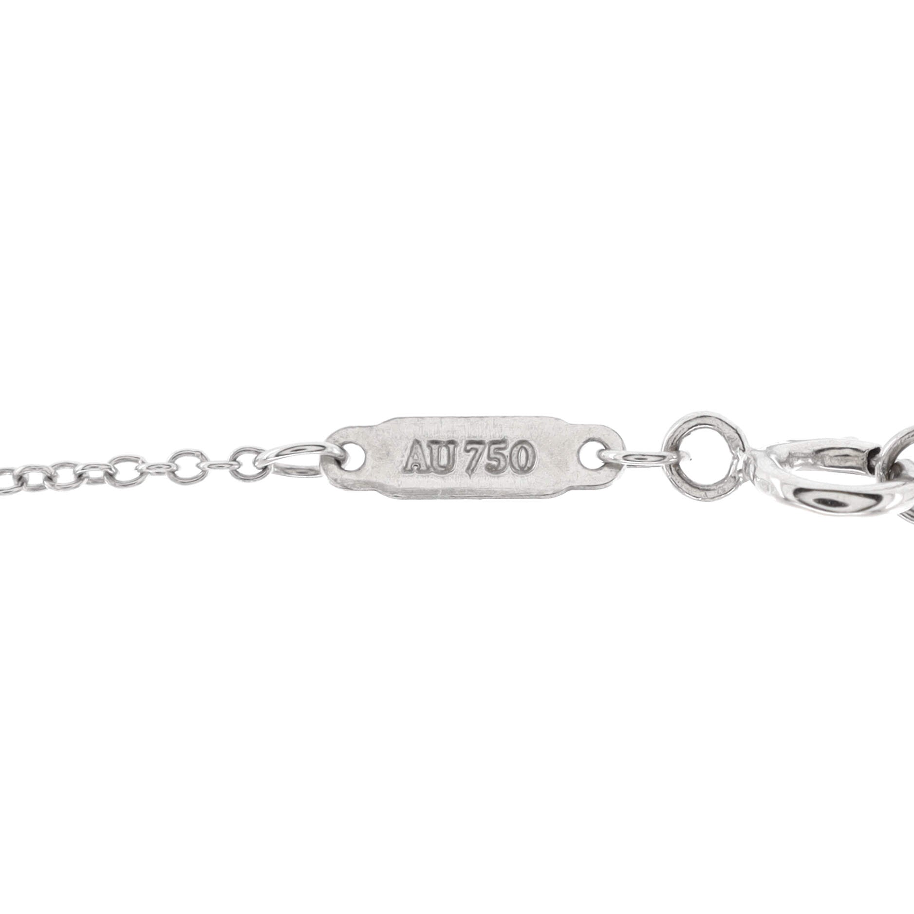 T Smile Pendant Necklace 18K White Gold Large