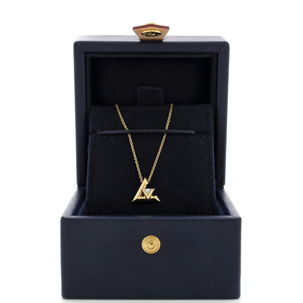 LV Volt One Pendant Necklace 18K Yellow Gold with Diamond Small