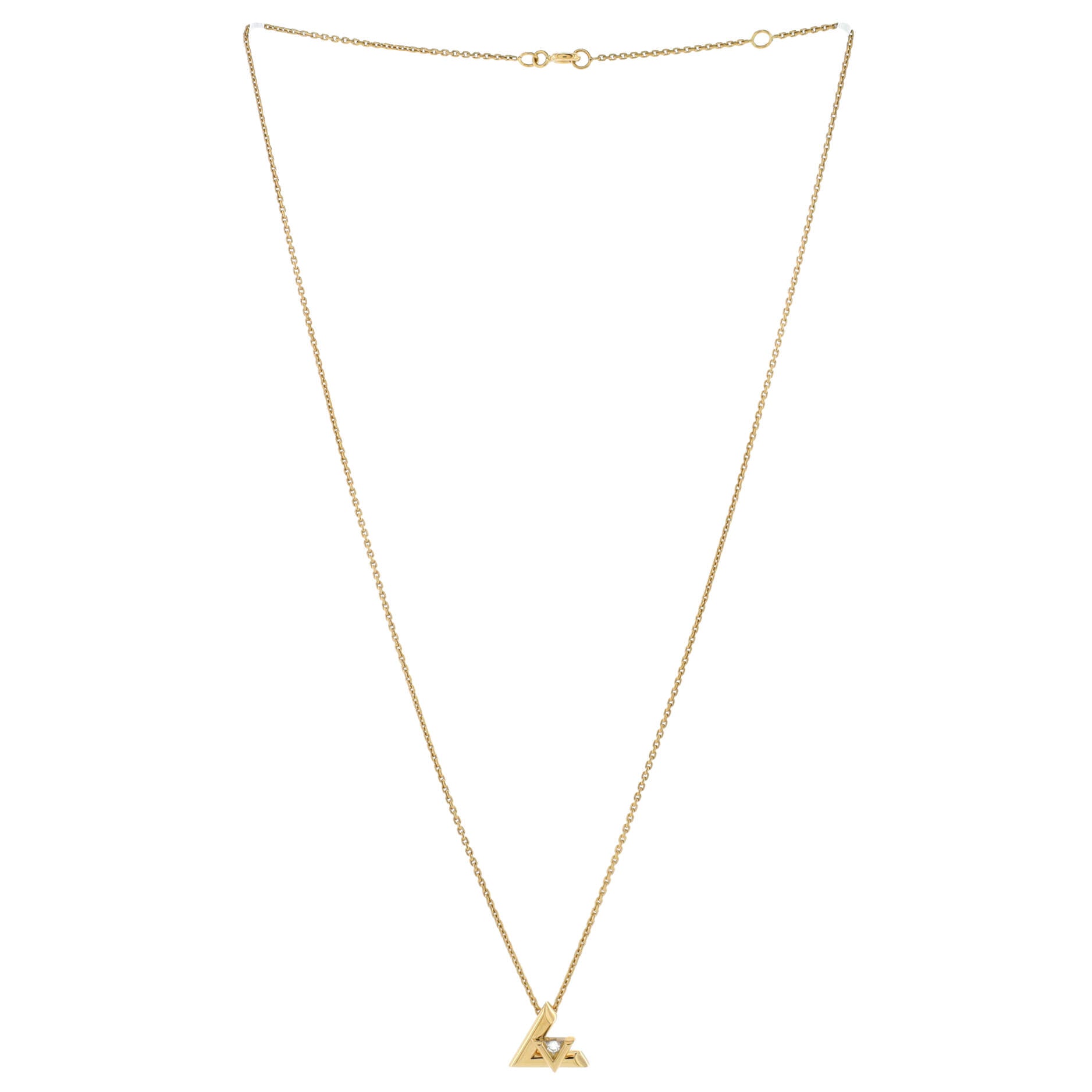 LV Volt One Pendant Necklace 18K Yellow Gold with Diamond Small