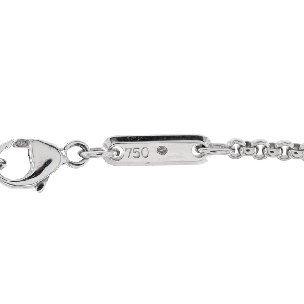 Happy Diamonds Round Pendant Necklace 18K White Gold with 1 Floating Diamond