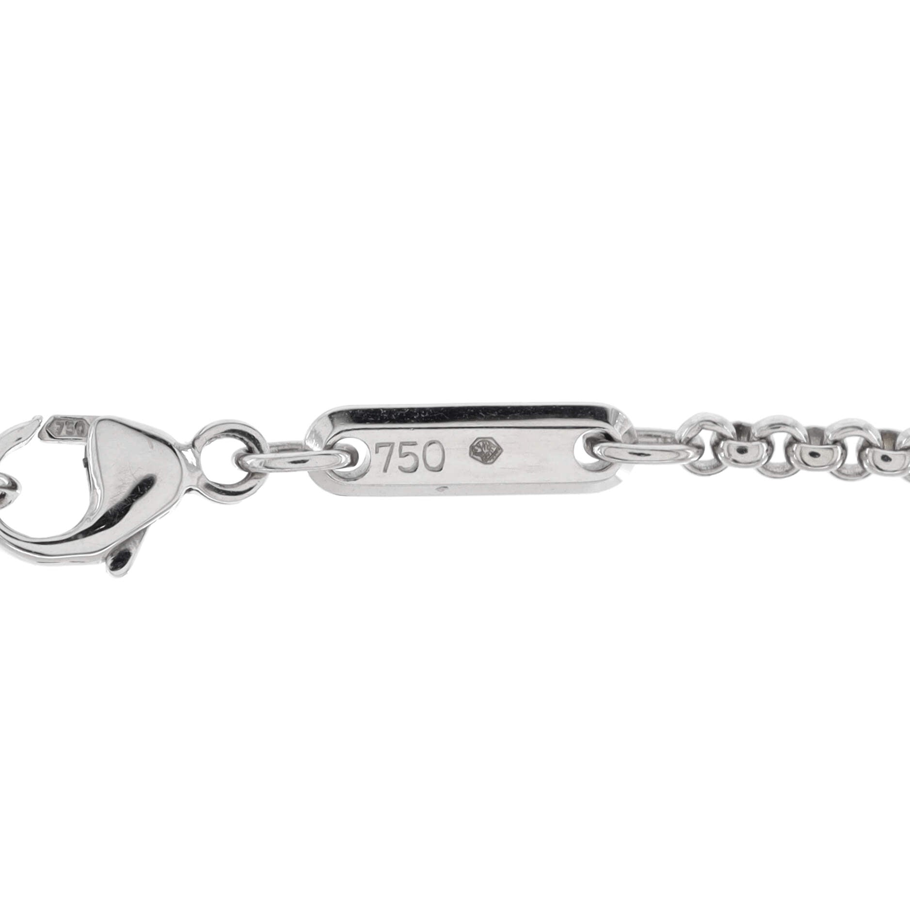 Happy Diamonds Round Pendant Necklace 18K White Gold with 1 Floating Diamond