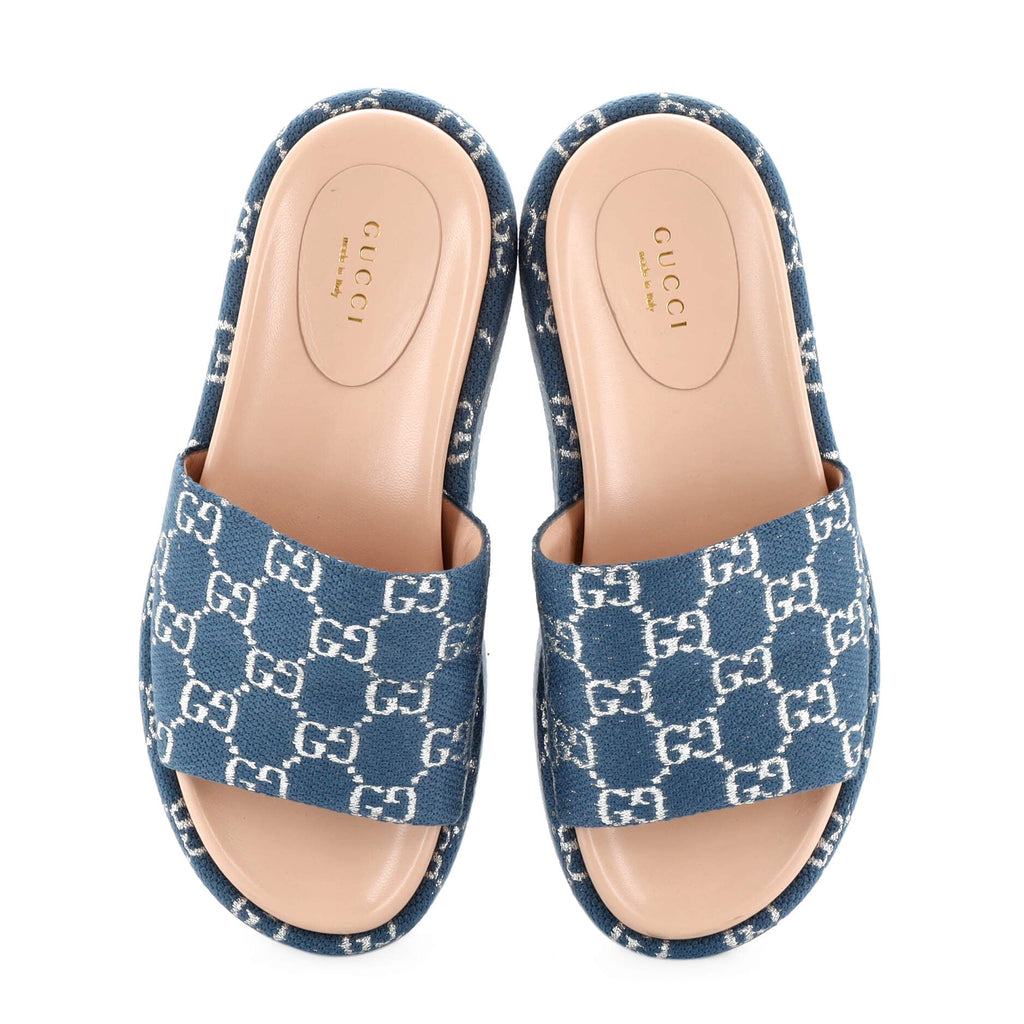Women's Angelina Platform Slide Sandals GG Canvas