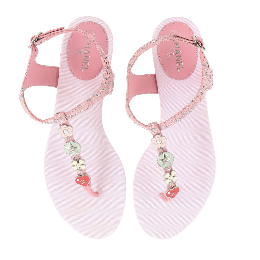 Women's Charms Thong Sandals Raffia and Tweed