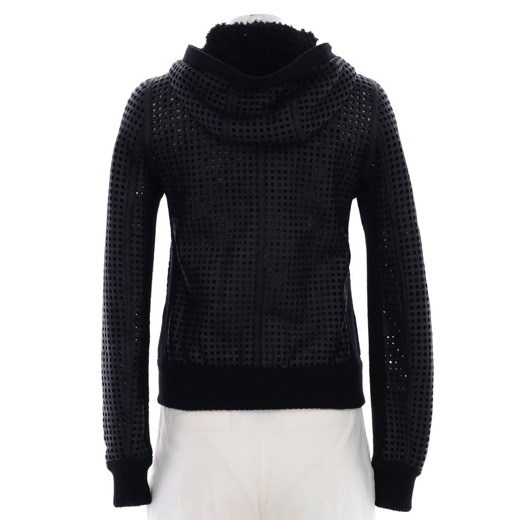 Women's CC Reversible ZIp Up Jacket Perforated Leather and Wool