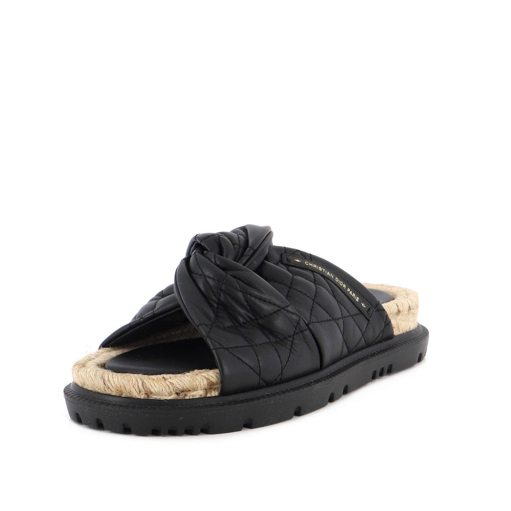 Women's Dtwist Slide Espadrilles Cannage Quilt Leather
