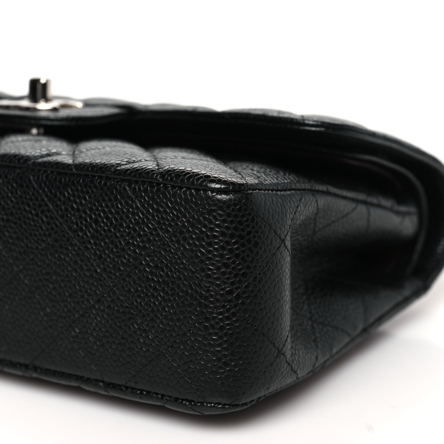 Caviar Quilted Small Double Flap Black