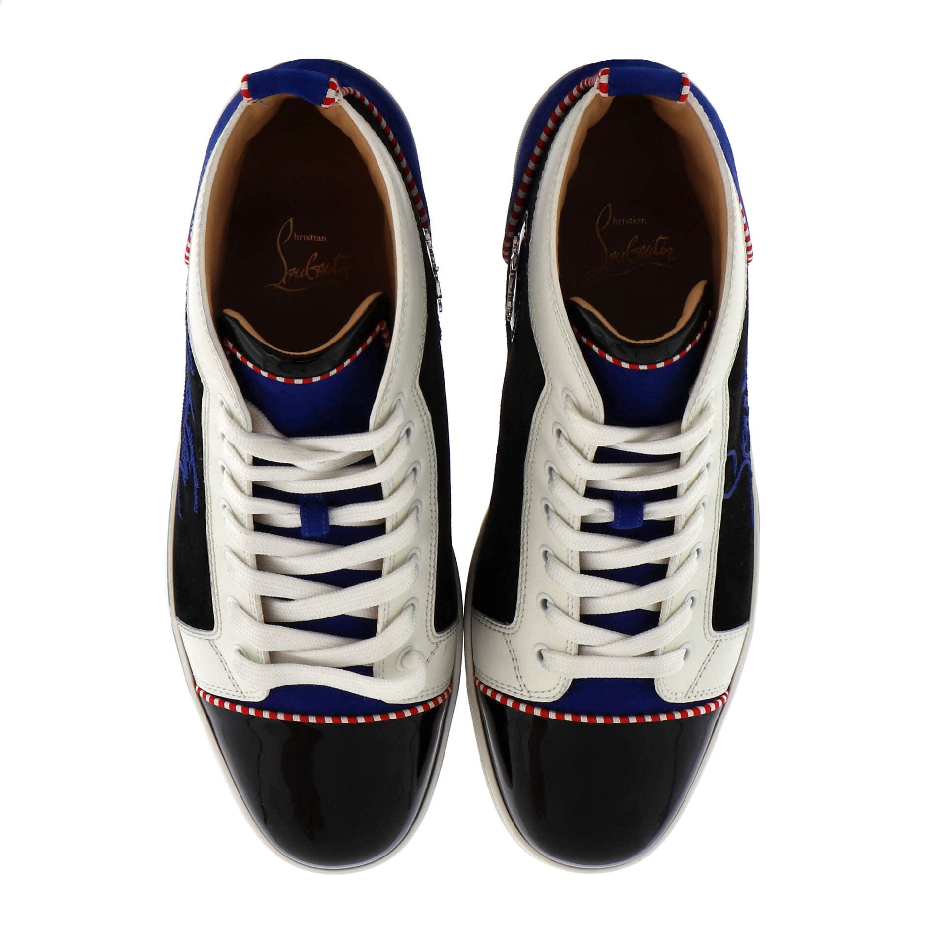 Men's Script Louis Flat High-Top Sneakers Suede