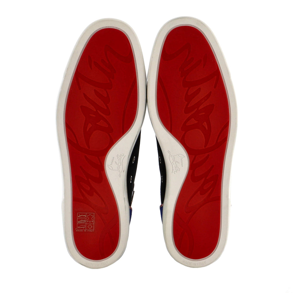 Men's Script Louis Flat High-Top Sneakers Suede