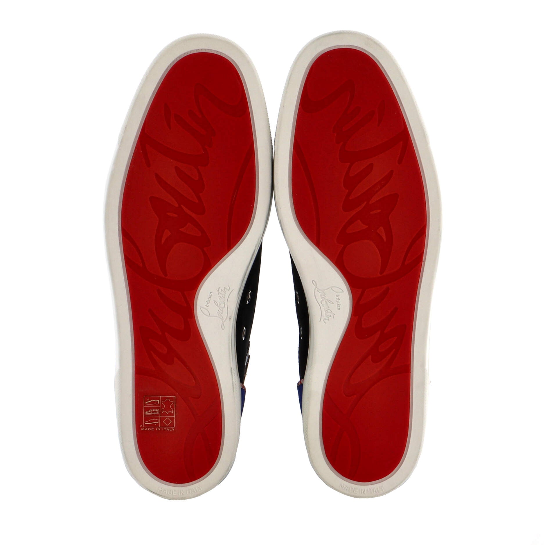 Men's Script Louis Flat High-Top Sneakers Suede