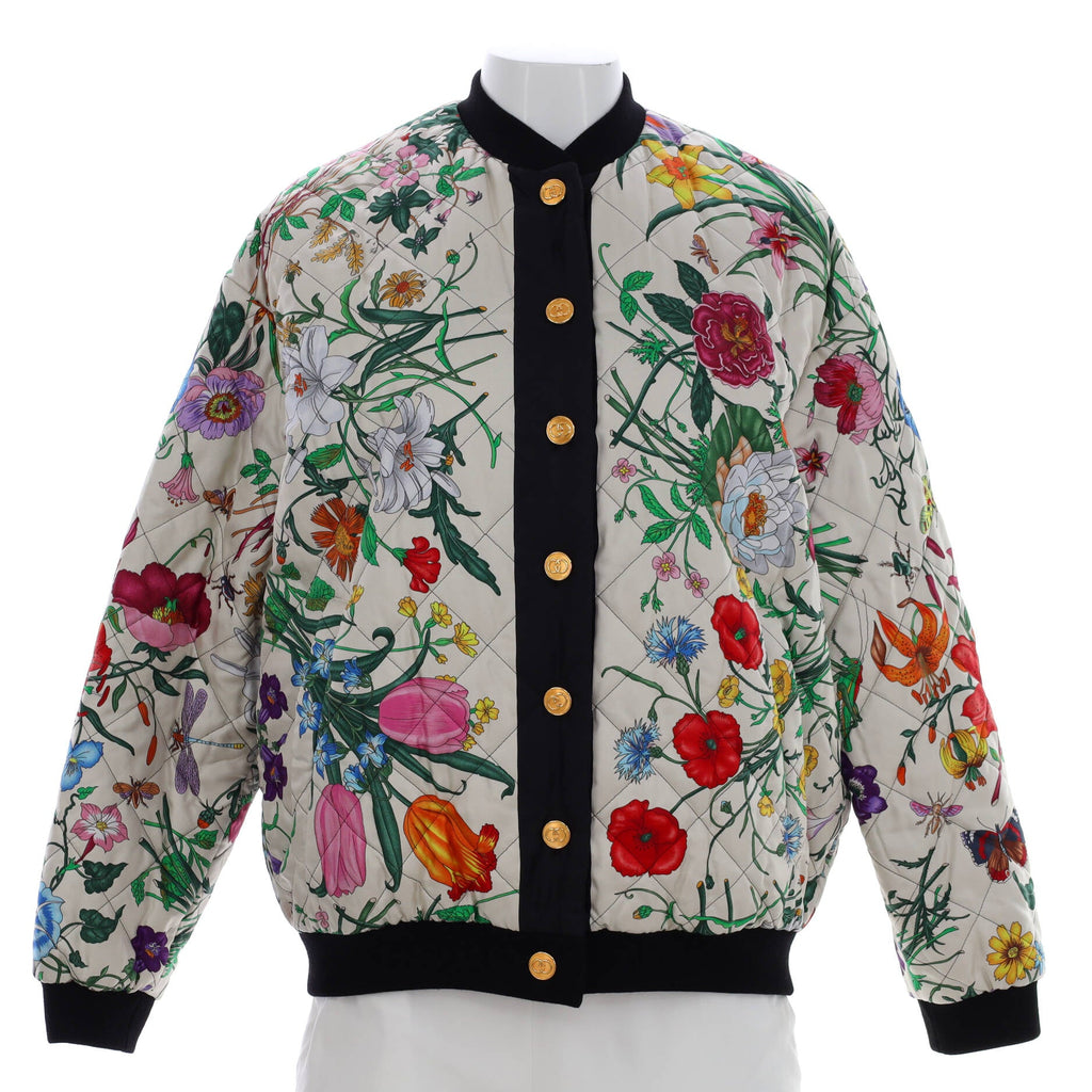 Women's Disney Reversible Bomber Jacket Quilted Printed Silk