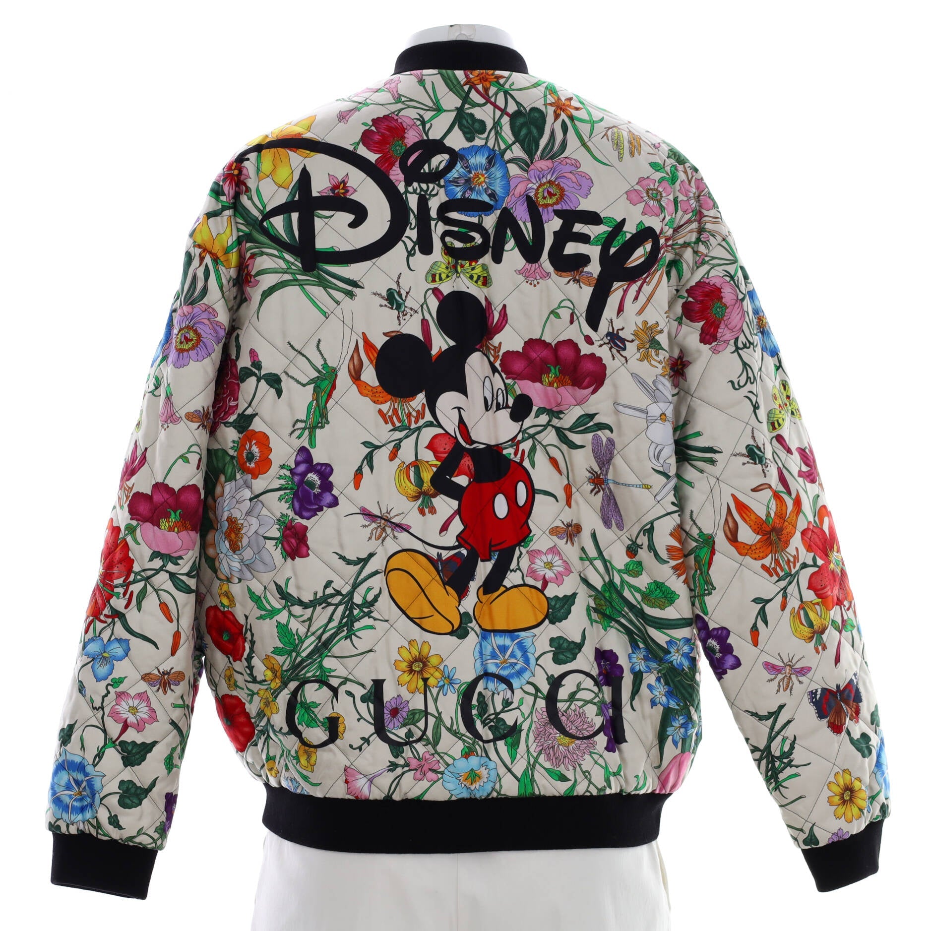 Women's Disney Reversible Bomber Jacket Quilted Printed Silk