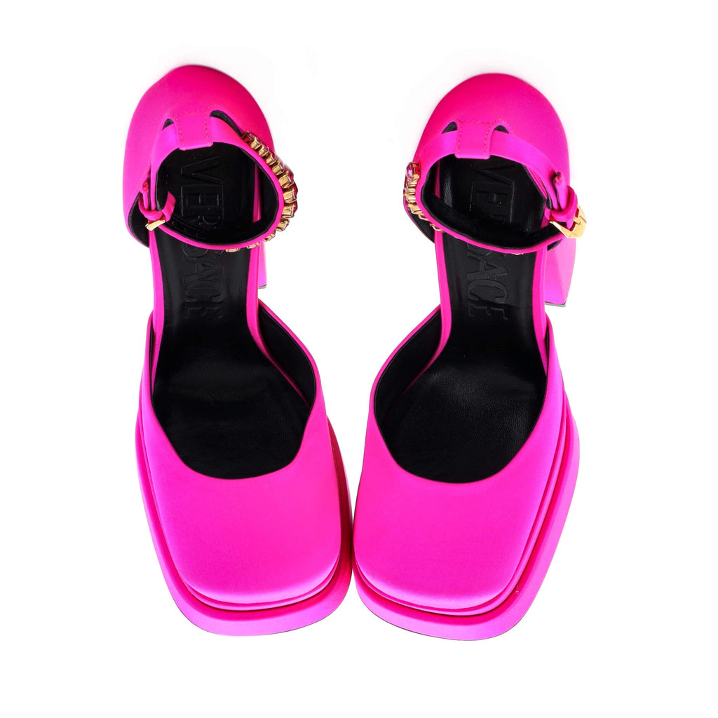 Women's Medusa Aevitas Platform Pumps Satin with Crystals