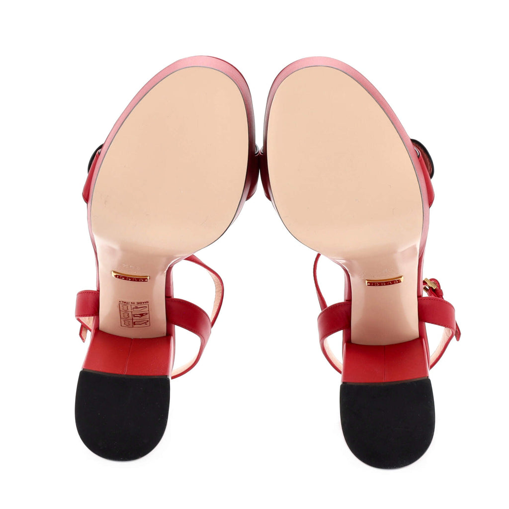 Women's GG Marmont Block Heel Sandals Leather
