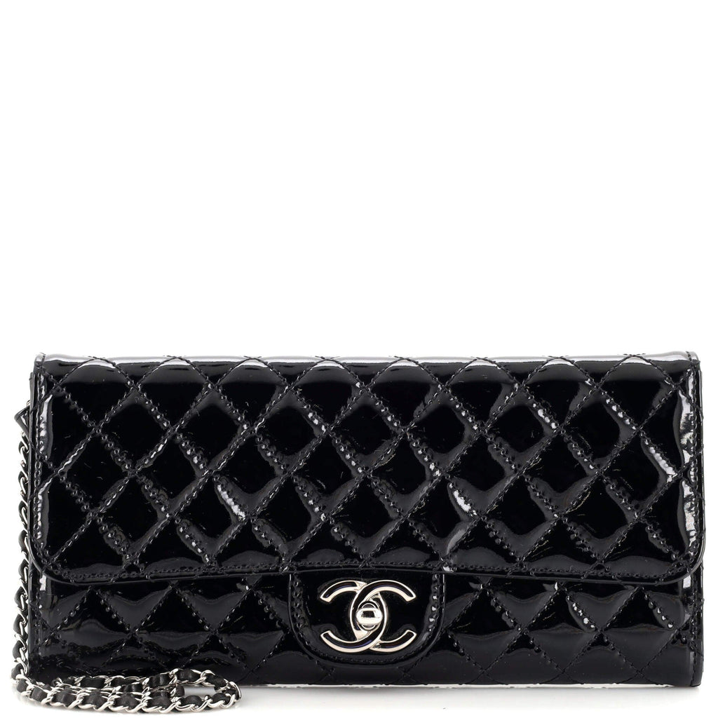 Wallet On Chain Clutch Quilted Patent East West