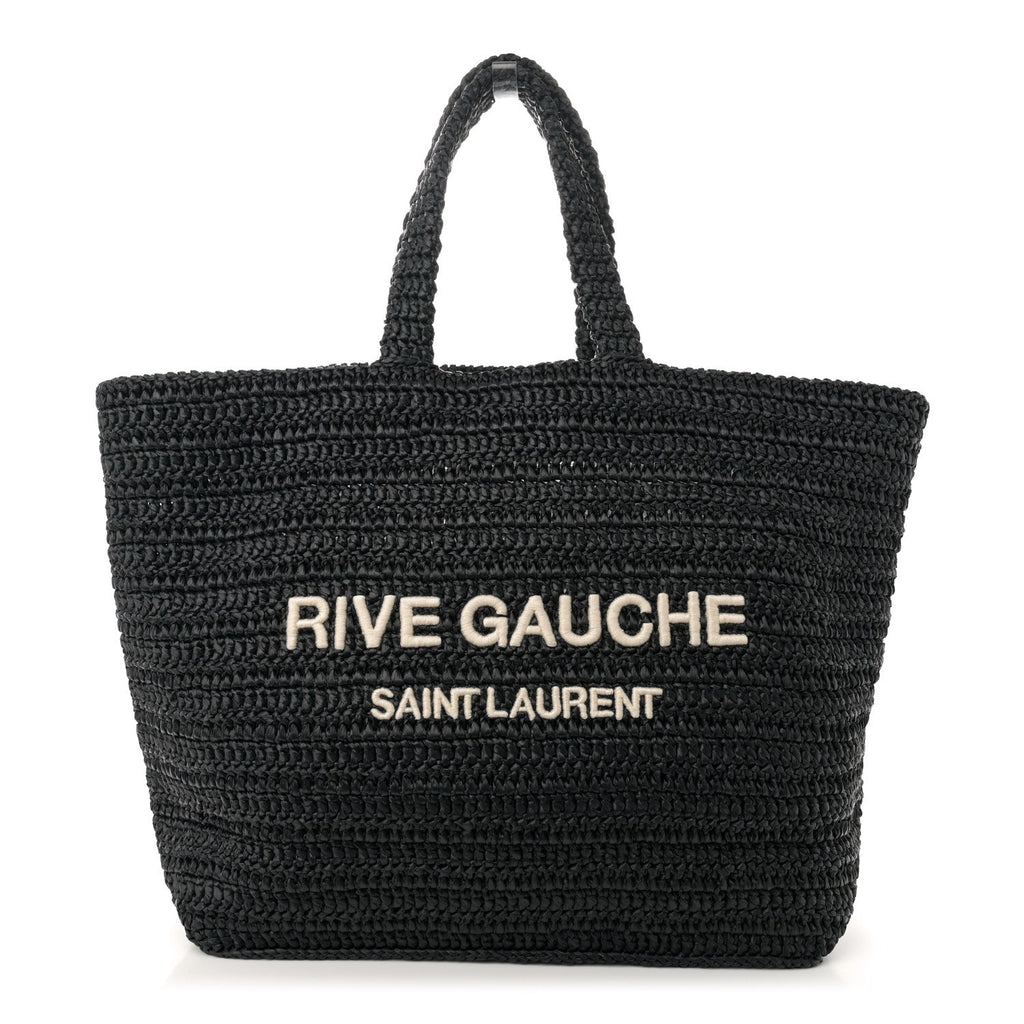 Raffia Rive Gauche Tote Black