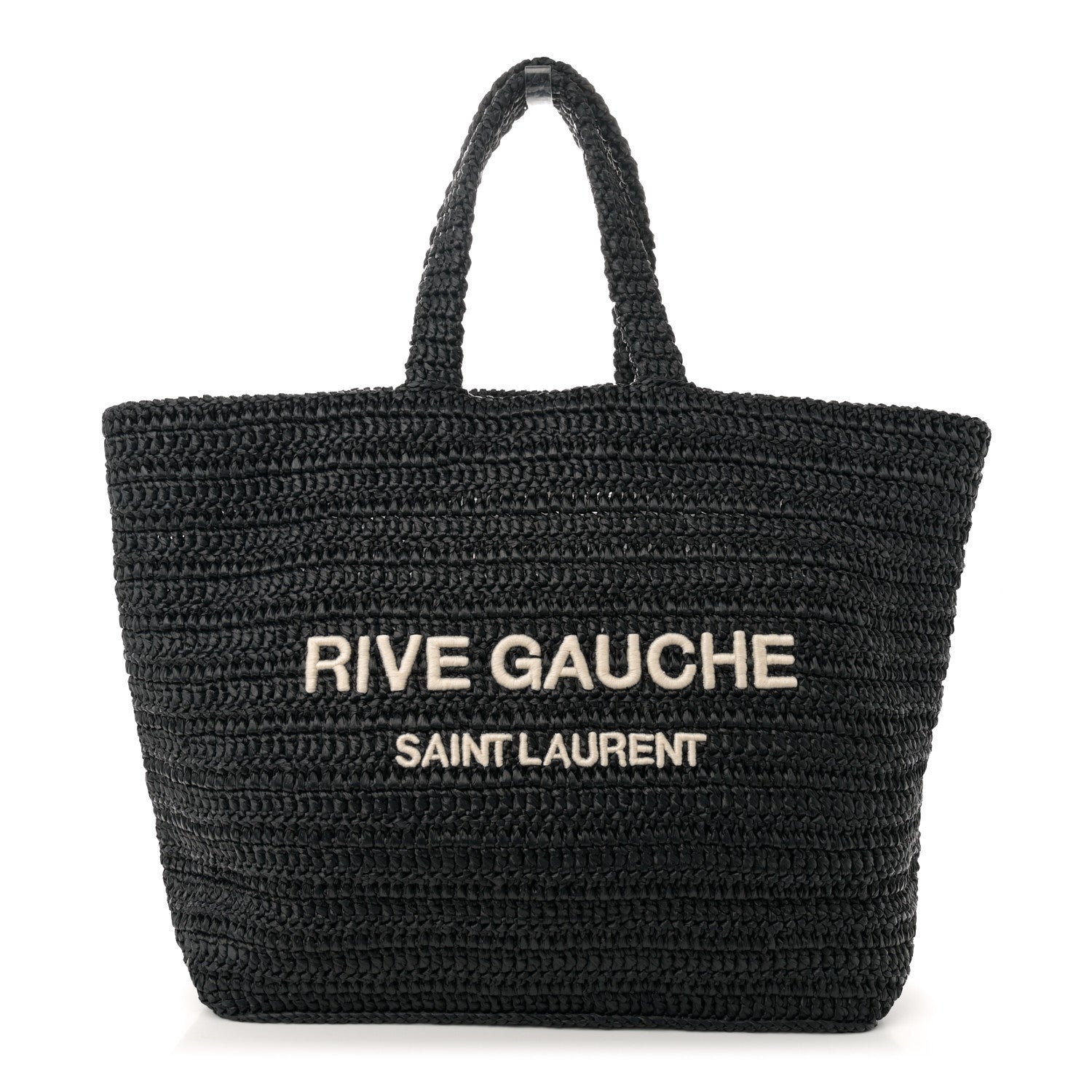 Raffia Rive Gauche Tote Black