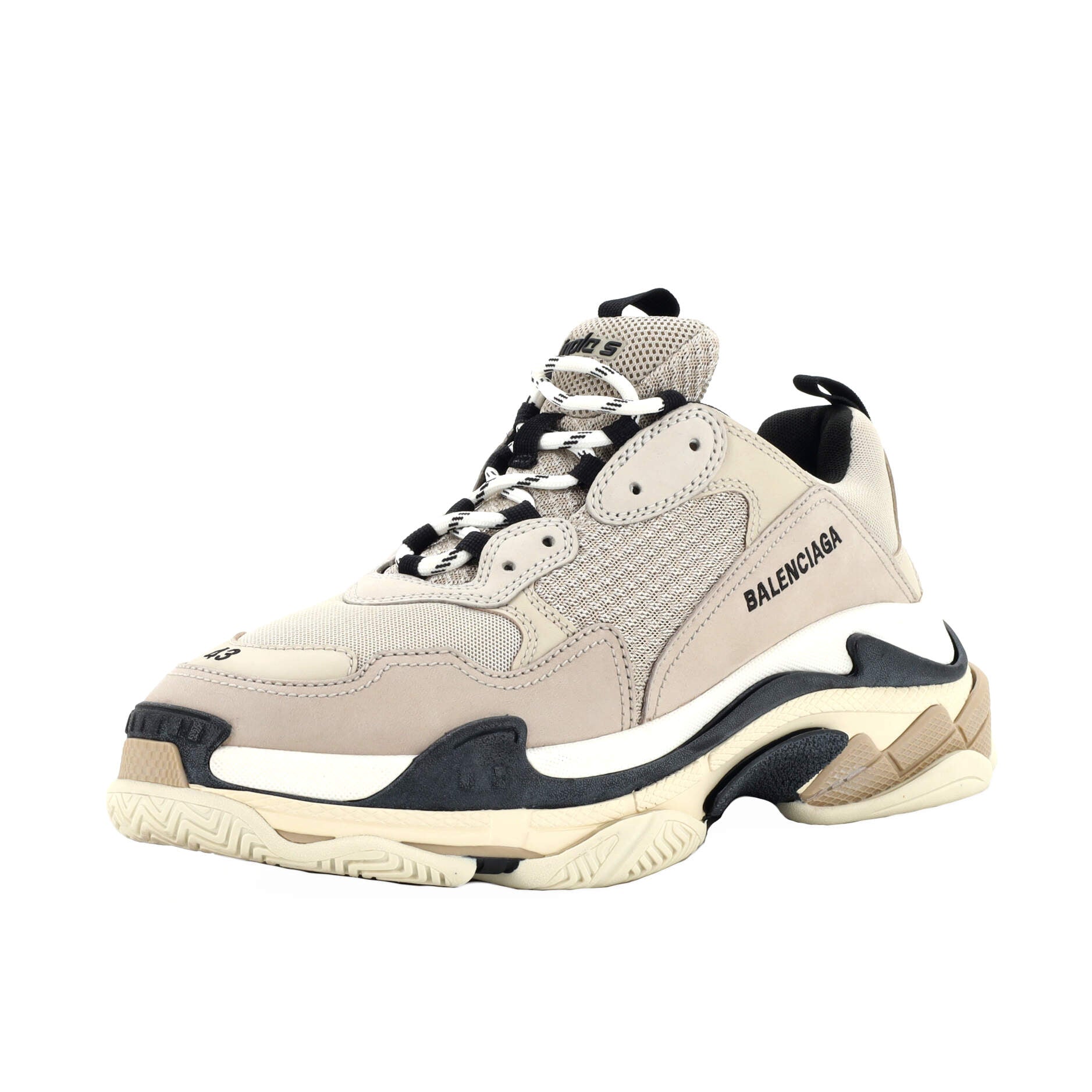 Men's Triple S Sneakers Fabric and Mesh with Faux Leather