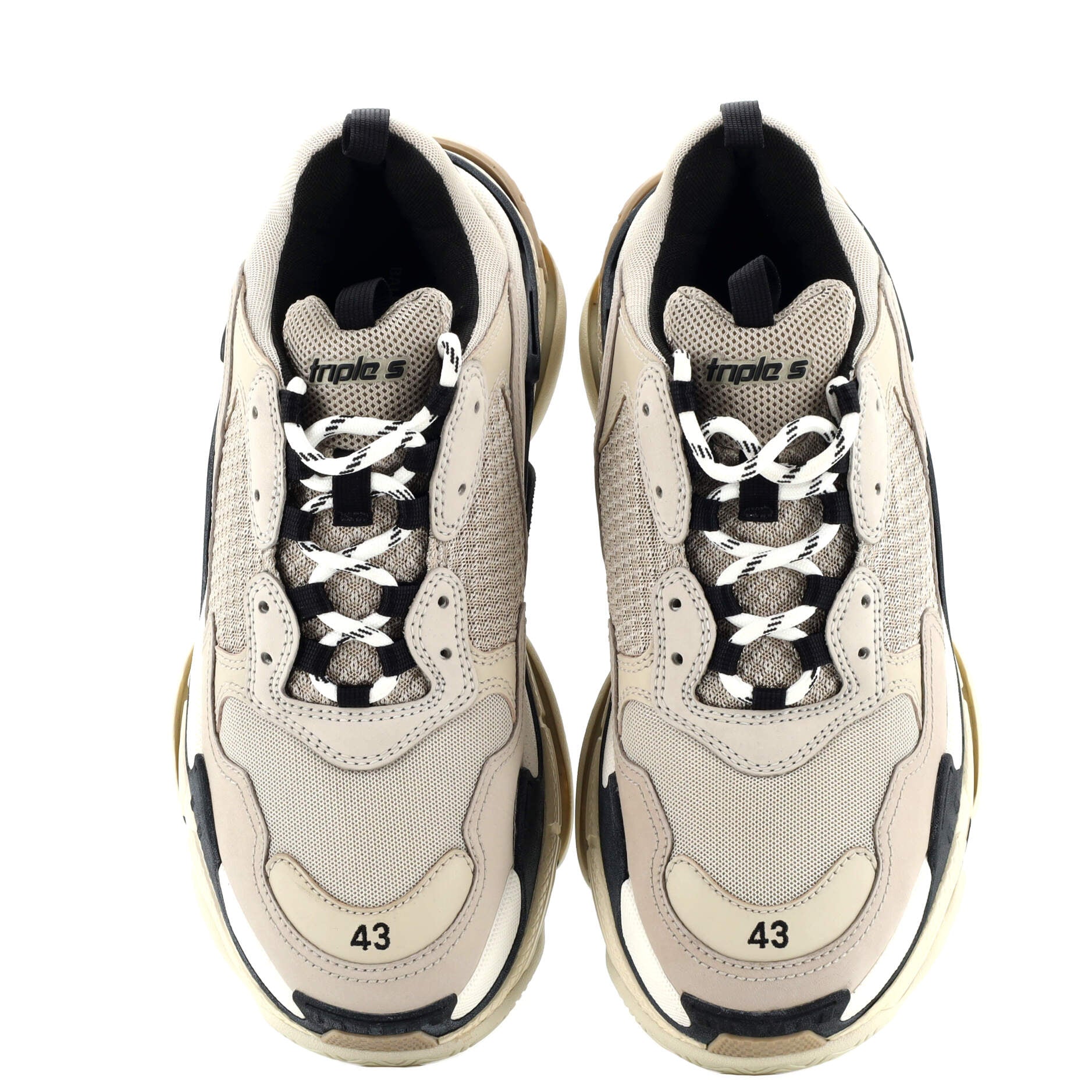 Men's Triple S Sneakers Fabric and Mesh with Faux Leather