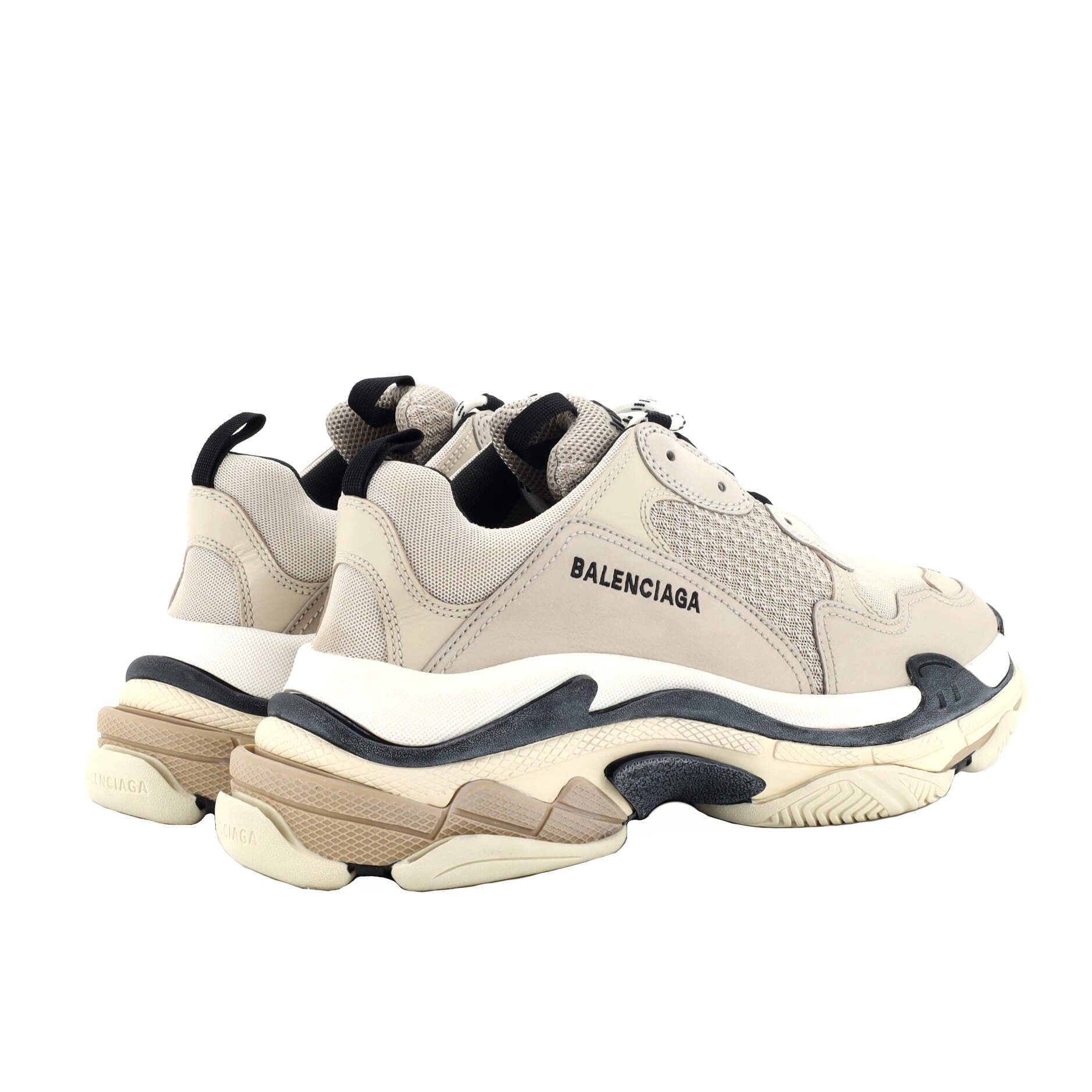 Men's Triple S Sneakers Fabric and Mesh with Faux Leather