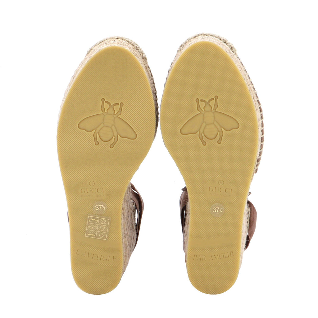 Women's GG Marmont Wedge Espadrilles Matelasse Leather