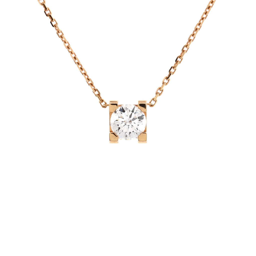 C de Cartier Necklace 18K Rose Gold and Diamond 0.53CT