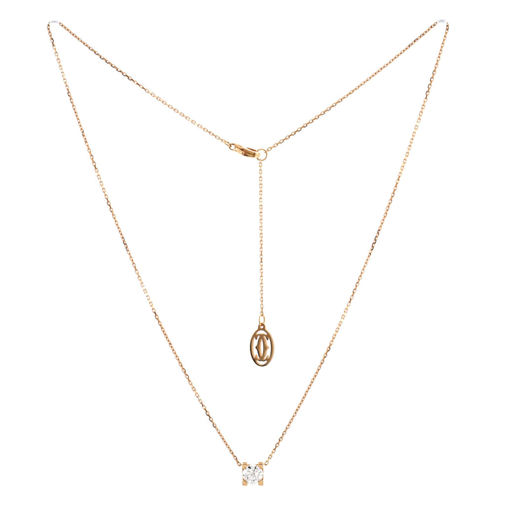 C de Cartier Necklace 18K Rose Gold and Diamond 0.53CT