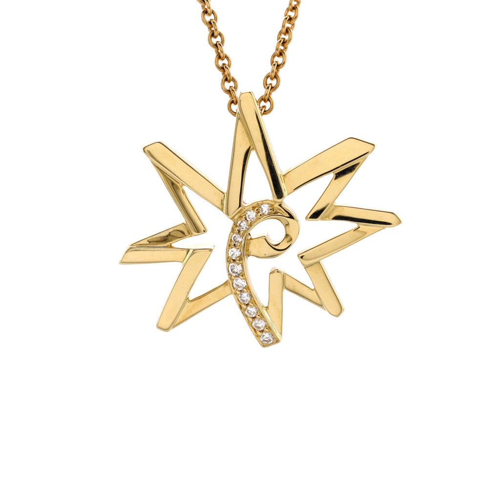 Paloma Picasso Star Pendant Necklace 18K Yellow Gold with Diamonds