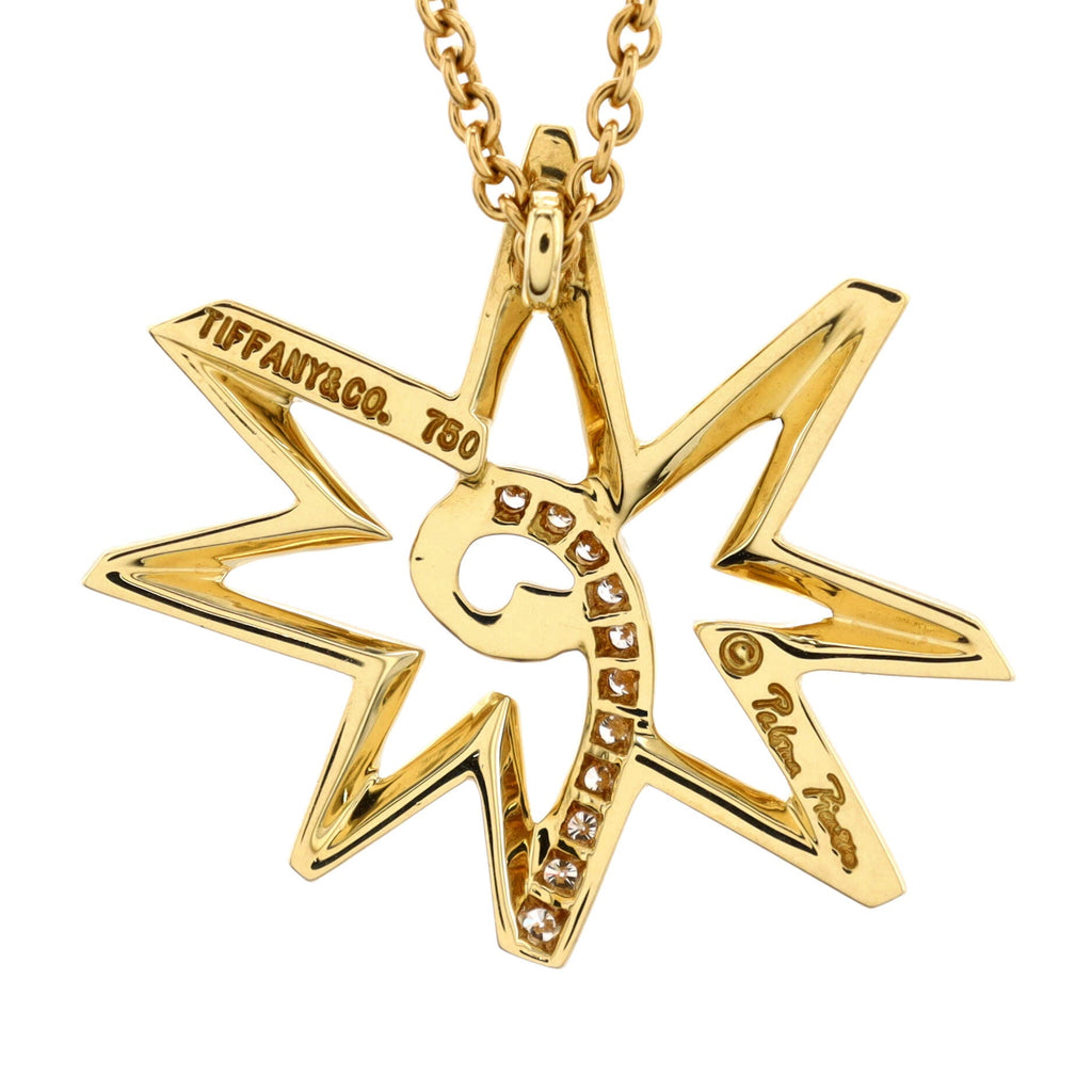 Paloma Picasso Star Pendant Necklace 18K Yellow Gold with Diamonds