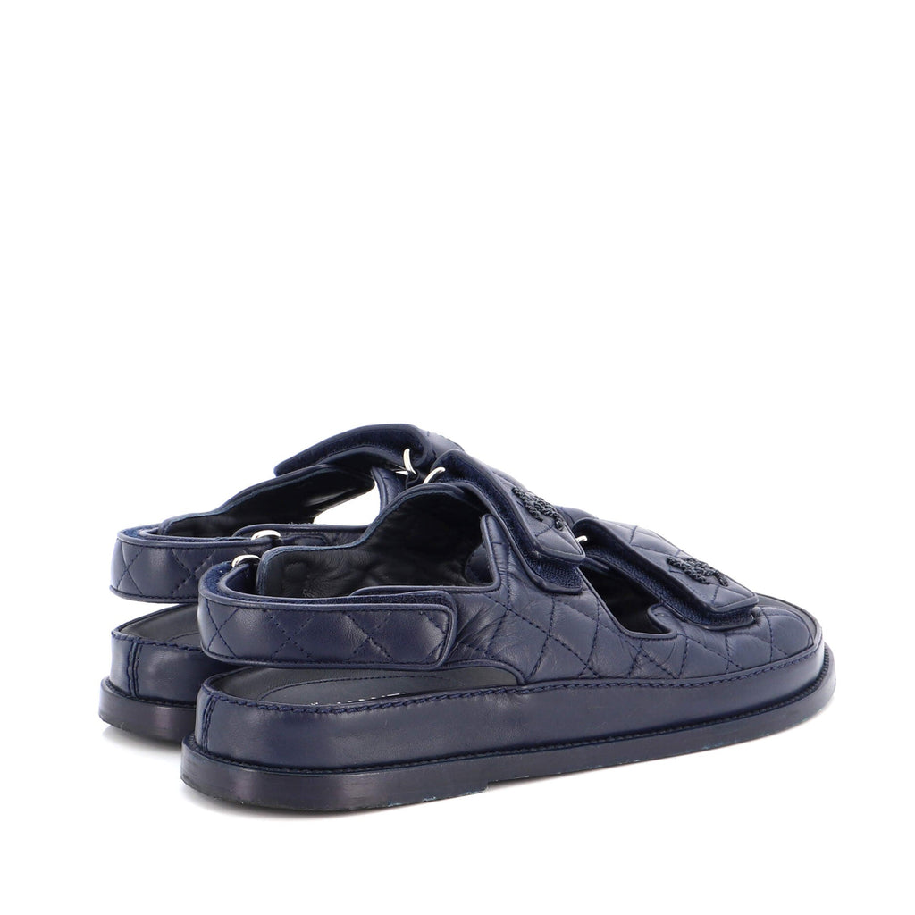 Women's Velcro Dad Sandals Quilted Leather
